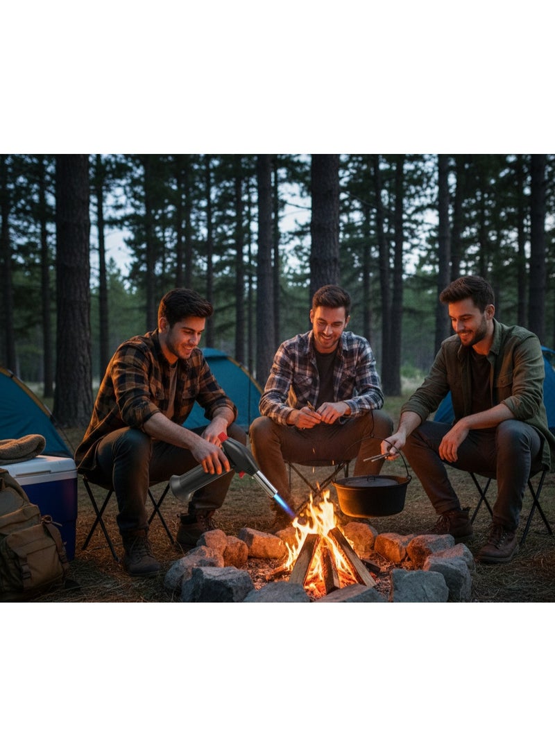 ولاعة شعلة غاز محمولة قوية قابلة لإعادة التعبئة – شعلة غاز متعددة الاستخدامات للطهي في الهواء الطلق وإشعال الفحم – تصميم عملي وآمن وسهل الاستخدام مناسب لرحلات التخييم - Image 5